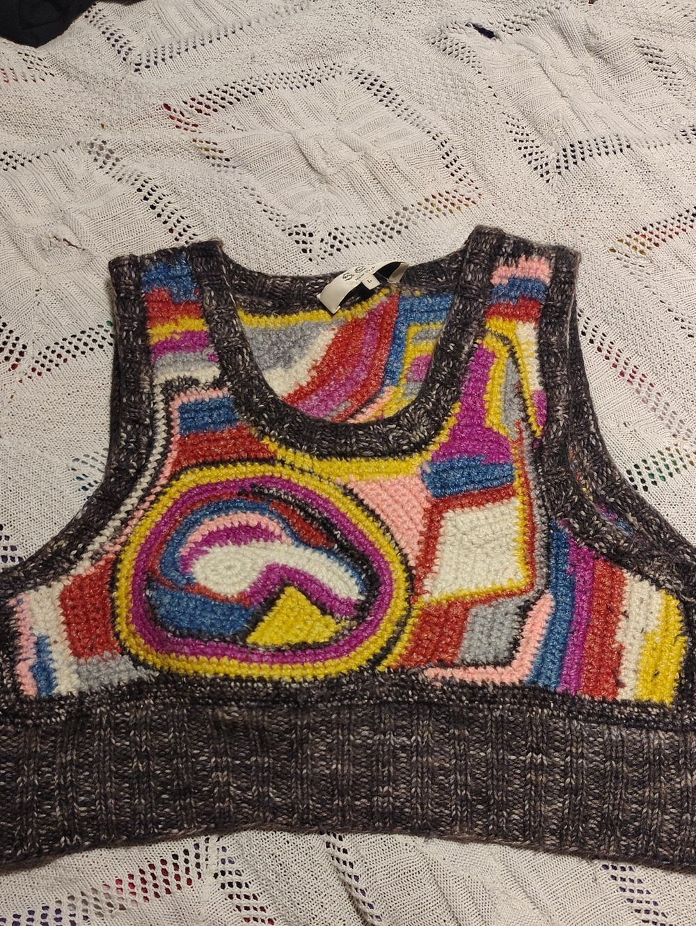 Sea New York "Bette" Crochet Sweater Vest